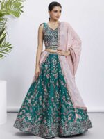 Green Color Georgette Lehenga Choli