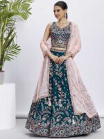 Teal Color Georgette Lehenga Choli
