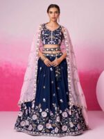 Nevy Blue Color Georgette Lehenga Choli