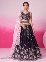 Purple Color Satin Lehenga Choli