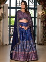 Blue Color Dull Satin Lehenga Choli