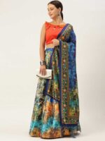 Navy Blue Color Satin Silk Lehenga Choli