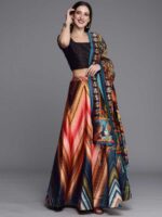 Multi Color Satin Silk Lehenga Choli
