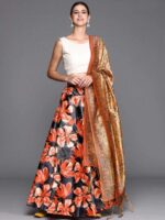 Black Color Satin Silk Lehenga Choli