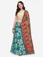Teal Color Satin Silk Lehenga Choli