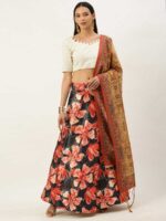 Black Color Satin Silk Lehenga Choli