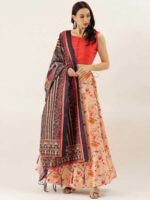 Orange Color Satin Silk Lehenga Choli