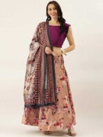 Peach Color Satin Silk Lehenga Choli