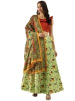 Pastel Green Color Satin Silk Lehenga Choli