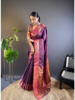 Violet Color Silk Saree