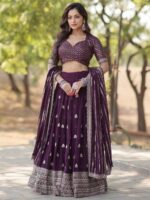 Purple Color Reyon Lehenga Choli