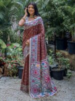 Coffee Color Tussar Silk Saree