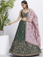 Green Color Russion Silk Lehenga Choli