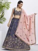 Voilet Color Chiffon Lehenga Choli