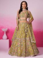 Mustard Color Chiffon Lehenga Choli