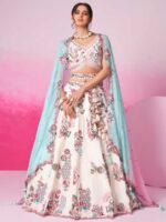 Cream Color Net Lehenga Choli
