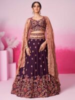 Burgundy Color Silk Lehenga Choli