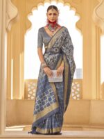 Grey Color Silk Saree