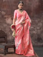 Peach Color Rangkat Silk Saree