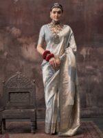 Grey Color Rangkat Silk Saree