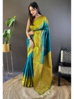 Sea Green Color Soft Silk Saree