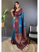 Blue Color Soft Silk Saree