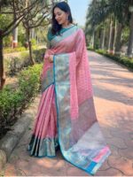 Pink Color Tissue Silk Saree