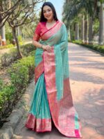 Rama Color Tissue Silk Saree
