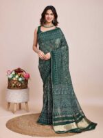 Green Color Cotton Silk Saree