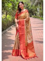 Beige Color Silk Saree
