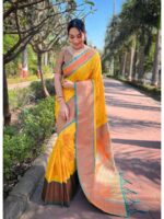 Yellow Color Rama Saree