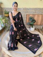 Black Color Georgette Saree