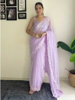Purple Color Georgette Saree