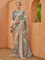 Grey Color Silk Saree