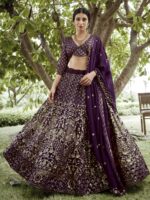 Purple Color Georgette Lehenga Choli