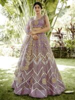 Onion Color Georgette Lehenga Choli