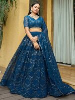 Teal Color Georgette Lehenga Choli