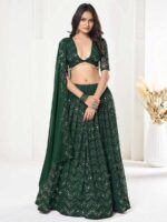 Green Color Georgette Lehenga Choli
