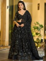 Black Color Georgette Lehenga Choli