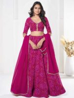 Pink Color Georgette Lehenga Choli
