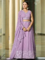 Lavender Color Georgette Lehenga Choli