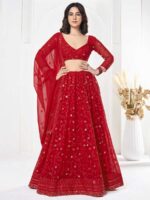 Red Color Georgette Lehenga Choli