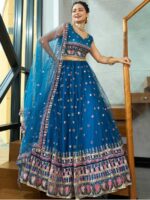 Turquoise Color Georgette Lehenga Choli
