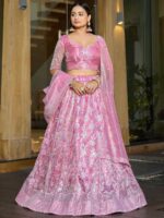Pink Color Net Lehenga Choli