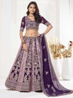 Purple Color Silk Net  Lehenga Choli