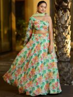 Sea Green Color Georgette Lehenga Choli