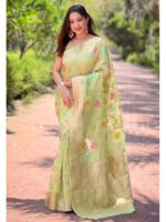 Pista Color Organza Saree