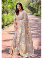 Grey Color Organza Saree