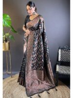 Black Color Soft Silk Saree