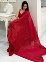 Maroon Color Georgette Saree